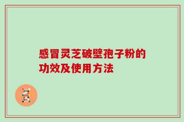 感冒灵芝破壁孢子粉的功效及使用方法