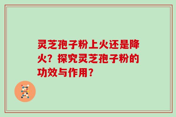 灵芝孢子粉上火还是降火？探究灵芝孢子粉的功效与作用？