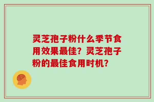 灵芝孢子粉什么季节食用效果最佳？灵芝孢子粉的最佳食用时机？