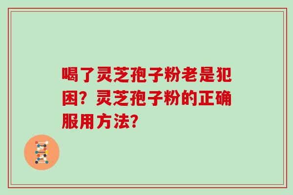 喝了灵芝孢子粉老是犯困？灵芝孢子粉的正确服用方法？