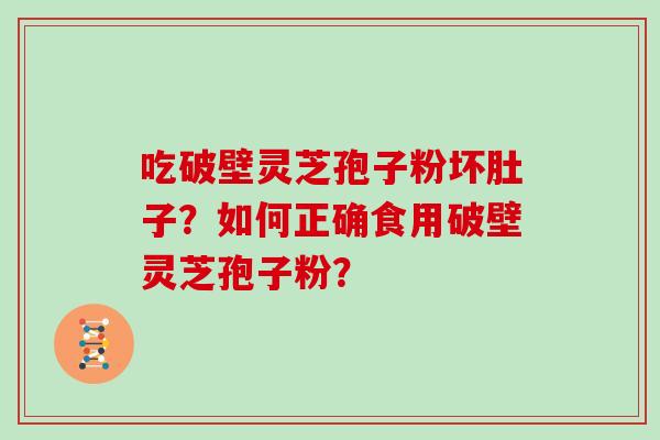 吃破壁灵芝孢子粉坏肚子？如何正确食用破壁灵芝孢子粉？