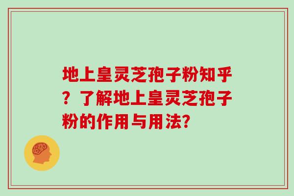 地上皇灵芝孢子粉知乎？了解地上皇灵芝孢子粉的作用与用法？
