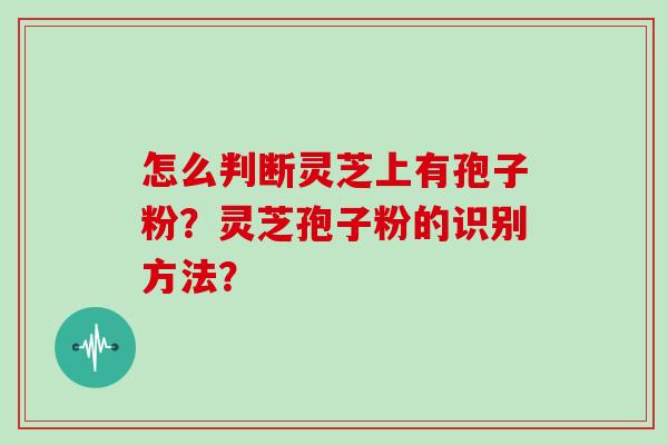 怎么判断灵芝上有孢子粉？灵芝孢子粉的识别方法？