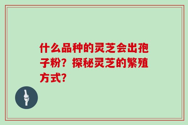 什么品种的灵芝会出孢子粉？探秘灵芝的繁殖方式？