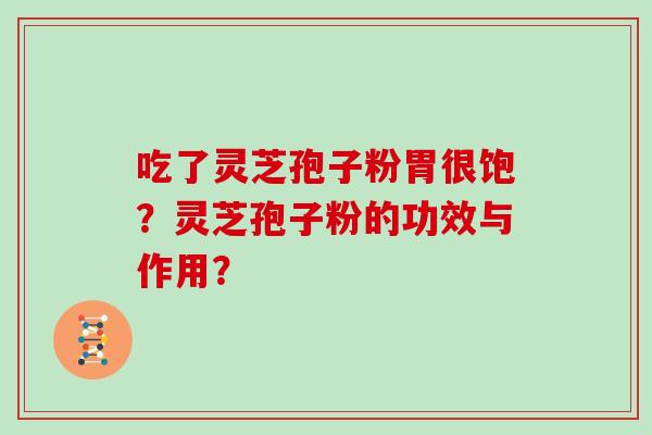吃了灵芝孢子粉胃很饱？灵芝孢子粉的功效与作用？