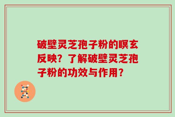 破壁灵芝孢子粉的瞑玄反映？了解破壁灵芝孢子粉的功效与作用？