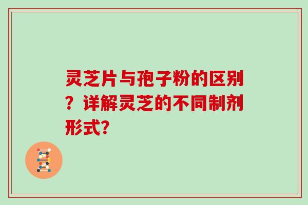灵芝片与孢子粉的区别？详解灵芝的不同制剂形式？