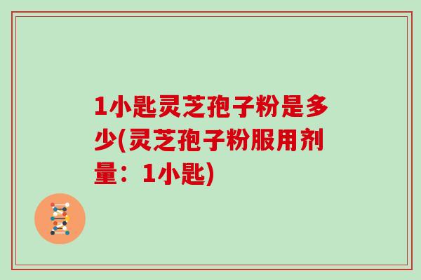 1小匙灵芝孢子粉是多少(灵芝孢子粉服用剂量：1小匙)
