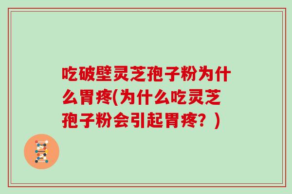 吃破壁灵芝孢子粉为什么胃疼(为什么吃灵芝孢子粉会引起胃疼？)