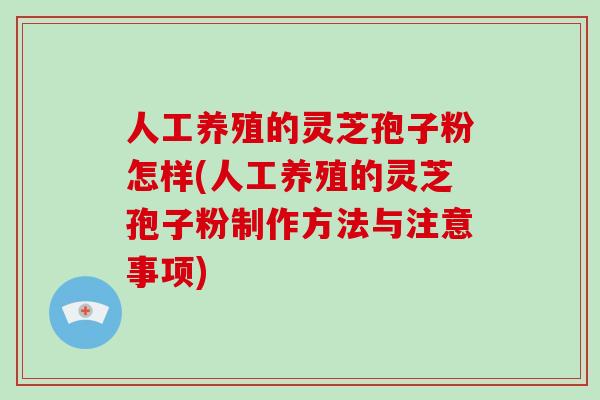 人工养殖的灵芝孢子粉怎样(人工养殖的灵芝孢子粉制作方法与注意事项)