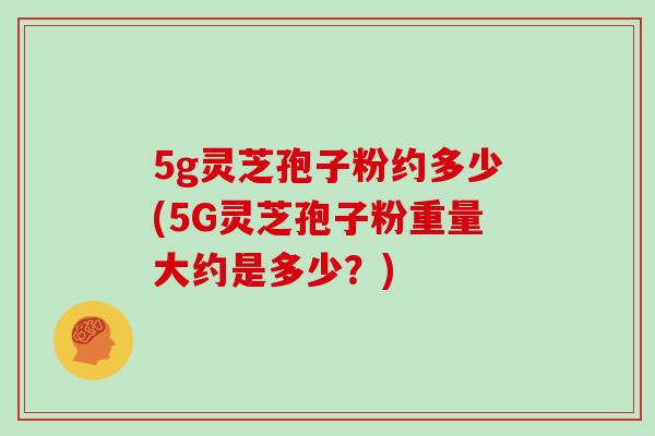 5g灵芝孢子粉约多少(5G灵芝孢子粉重量大约是多少？)
