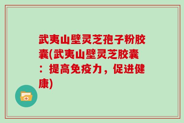 武夷山壁灵芝孢子粉胶囊(武夷山壁灵芝胶囊：提高免疫力，促进健康)