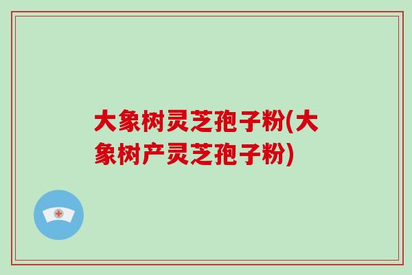 大象树灵芝孢子粉(大象树产灵芝孢子粉)