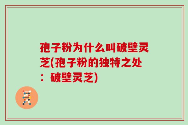孢子粉为什么叫破壁灵芝(孢子粉的独特之处：破壁灵芝)