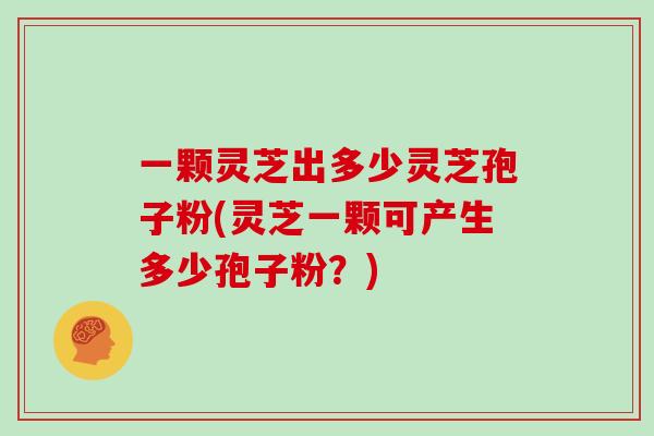 一颗灵芝出多少灵芝孢子粉(灵芝一颗可产生多少孢子粉？)