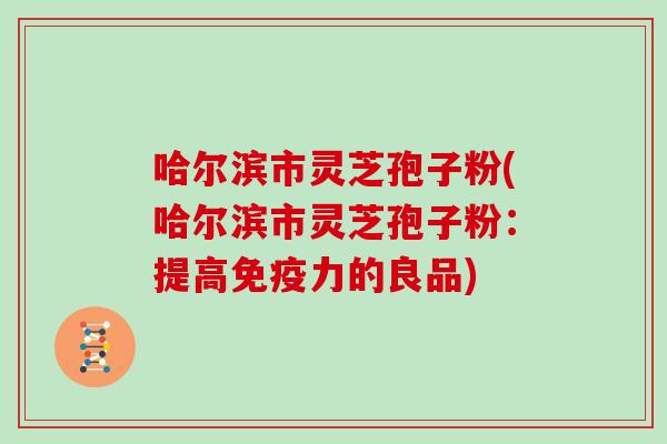 哈尔滨市灵芝孢子粉(哈尔滨市灵芝孢子粉：提高免疫力的良品)