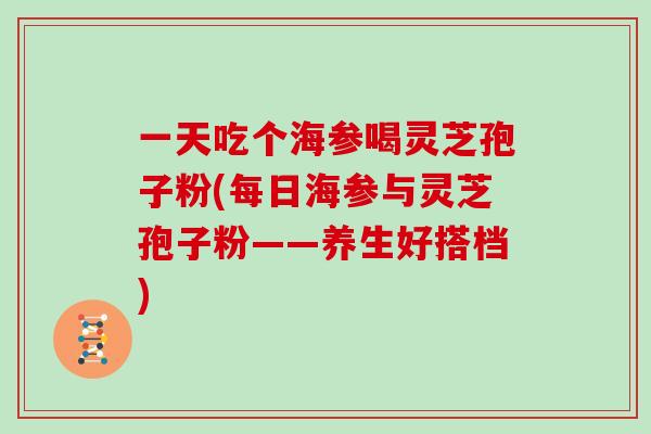 一天吃个海参喝灵芝孢子粉(每日海参与灵芝孢子粉——养生好搭档)