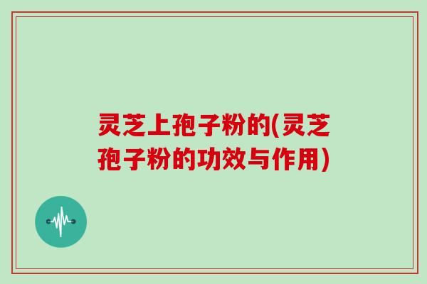 灵芝上孢子粉的(灵芝孢子粉的功效与作用)
