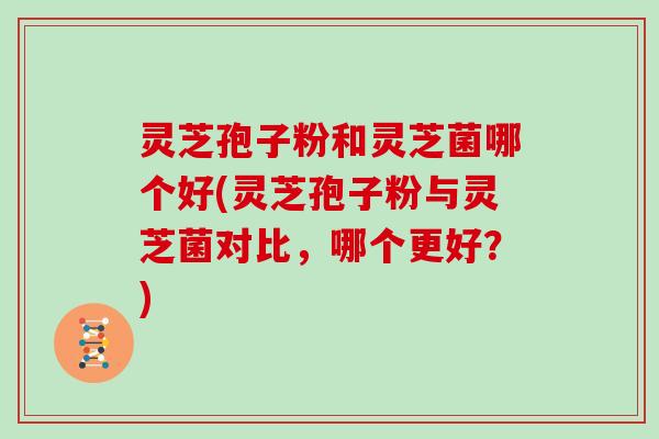 灵芝孢子粉和灵芝菌哪个好(灵芝孢子粉与灵芝菌对比，哪个更好？)