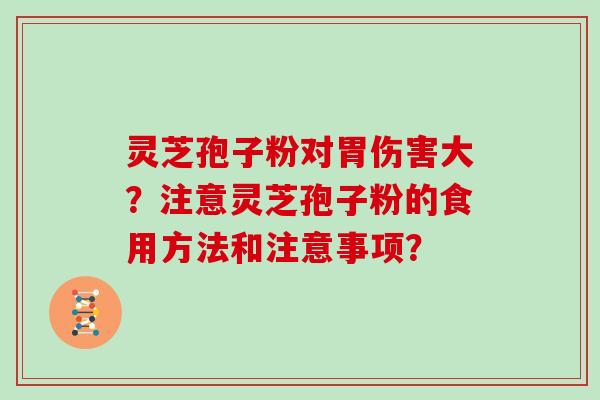 灵芝孢子粉对胃伤害大？注意灵芝孢子粉的食用方法和注意事项？