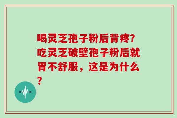 喝灵芝孢子粉后背疼？吃灵芝破壁孢子粉后就胃不舒服，这是为什么？