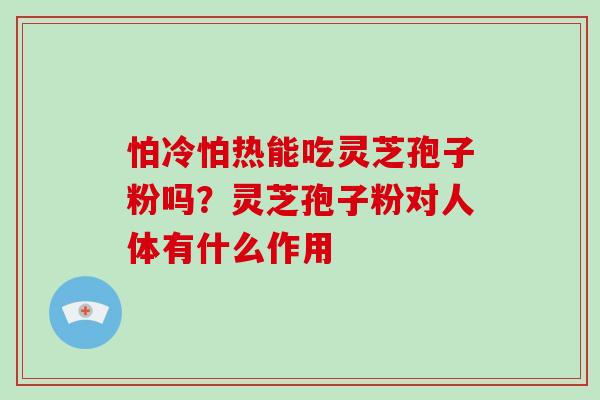 怕冷怕热能吃灵芝孢子粉吗？灵芝孢子粉对人体有什么作用