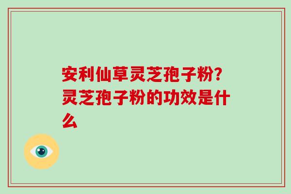 安利仙草灵芝孢子粉？灵芝孢子粉的功效是什么