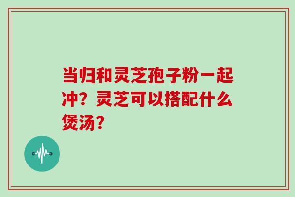 当归和灵芝孢子粉一起冲？灵芝可以搭配什么煲汤？