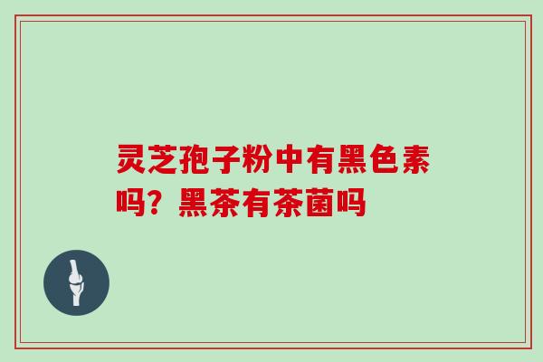 灵芝孢子粉中有黑色素吗？黑茶有茶菌吗