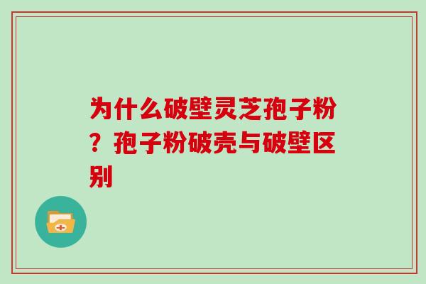 为什么破壁灵芝孢子粉？孢子粉破壳与破壁区别