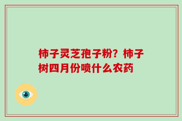 柿子灵芝孢子粉？柿子树四月份喷什么农药