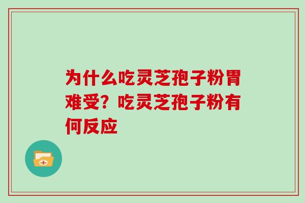 为什么吃灵芝孢子粉胃难受？吃灵芝孢子粉有何反应