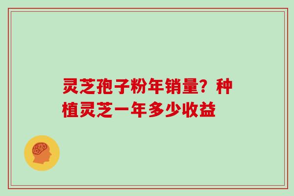 灵芝孢子粉年销量？种植灵芝一年多少收益