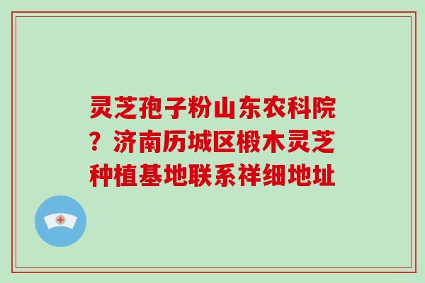 灵芝孢子粉山东农科院？济南历城区椴木灵芝种植基地联系祥细地址
