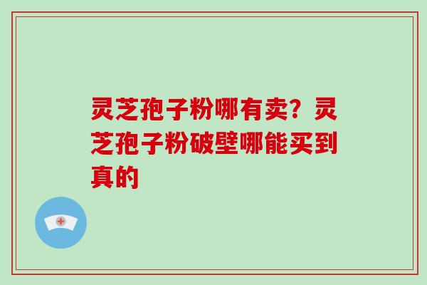 灵芝孢子粉哪有卖？灵芝孢子粉破壁哪能买到真的