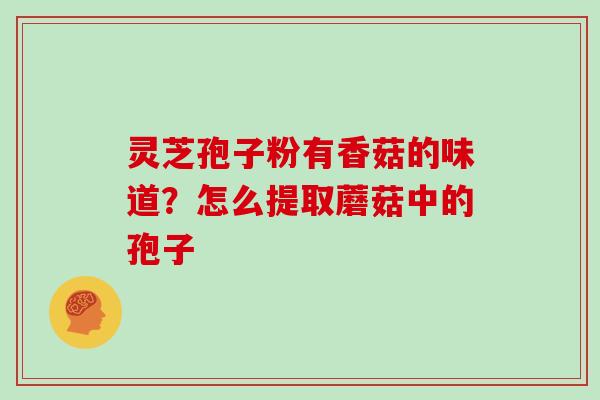 灵芝孢子粉有香菇的味道？怎么提取蘑菇中的孢子