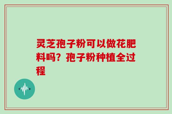 灵芝孢子粉可以做花肥料吗？孢子粉种植全过程