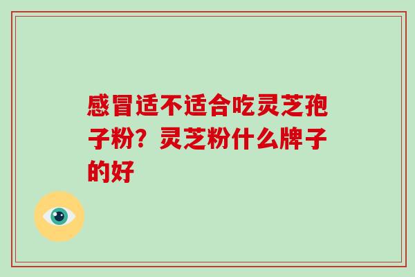 感冒适不适合吃灵芝孢子粉？灵芝粉什么牌子的好