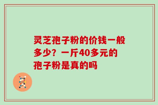 灵芝孢子粉的价钱一般多少?一斤40多元的孢子粉是真的吗-第1张图片-灵芝大师 灵芝孢子粉的价钱一般多少?一斤40多元的孢子粉是真的吗-第1张图片-灵芝大师