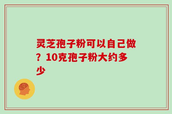 灵芝孢子粉可以自己做?10克孢子粉大约多少-第1张图片-灵芝大师 灵芝孢子粉可以自己做?10克孢子粉大约多少-第1张图片-灵芝大师