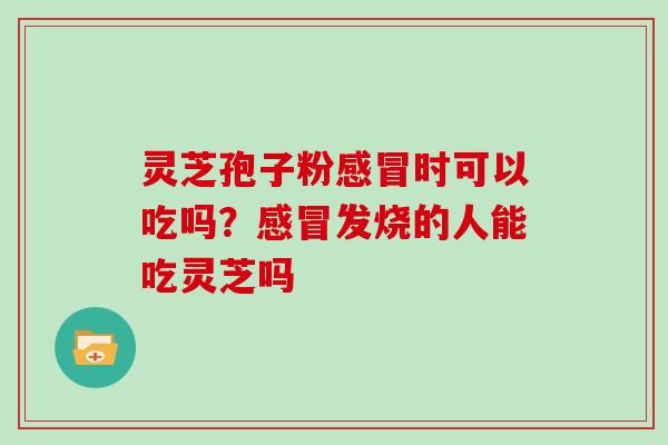 灵芝孢子粉感冒时可以吃吗？感冒发烧的人能吃灵芝吗