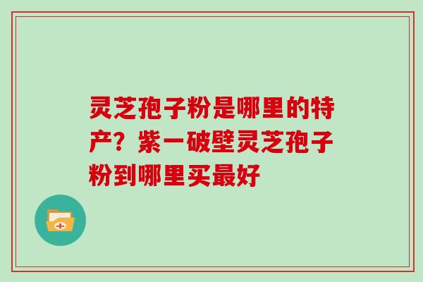 灵芝孢子粉是哪里的特产？紫一破壁灵芝孢子粉到哪里买最好