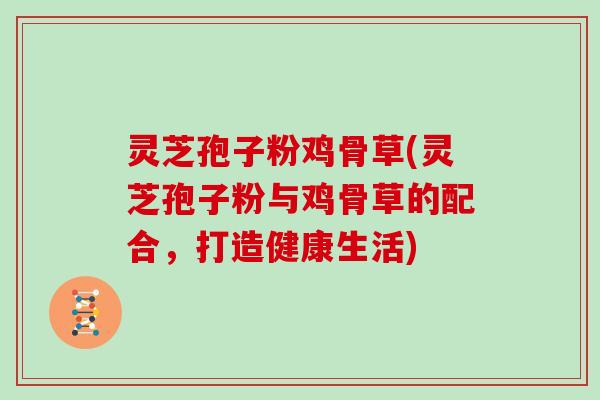 灵芝孢子粉鸡骨草(灵芝孢子粉与鸡骨草的配合，打造健康生活)
