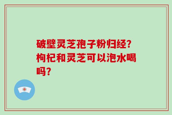 破壁灵芝孢子粉归经？枸杞和灵芝可以泡水喝吗？