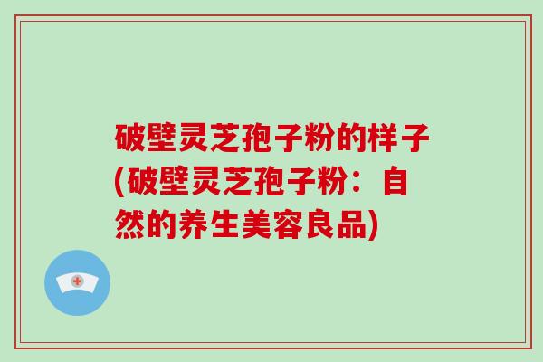 破壁灵芝孢子粉的样子(破壁灵芝孢子粉：自然的养生美容良品)