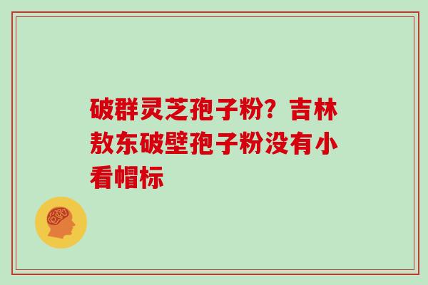 破群灵芝孢子粉？吉林敖东破壁孢子粉没有小看帽标