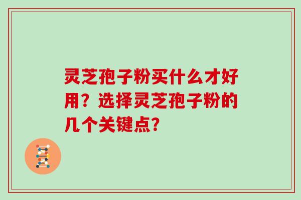 灵芝孢子粉买什么才好用？选择灵芝孢子粉的几个关键点？