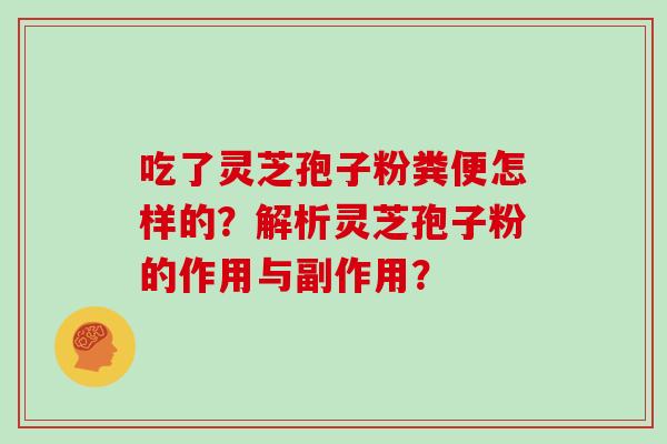 吃了灵芝孢子粉粪便怎样的？解析灵芝孢子粉的作用与副作用？