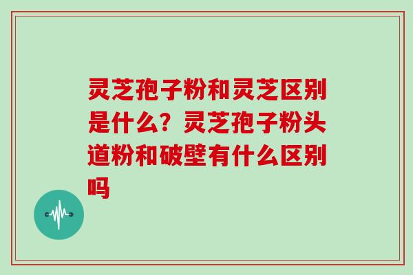 灵芝孢子粉和灵芝区别是什么？灵芝孢子粉头道粉和破壁有什么区别吗