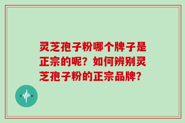 灵芝孢子粉哪个牌子是正宗的呢？如何辨别灵芝孢子粉的正宗品牌？